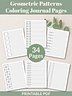 Printable 34-Page Geometric Pattern Coloring Journal