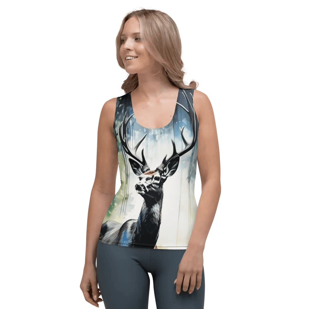 All-Over Printed Tanktop by Sublicolor - Deer green product image (1)