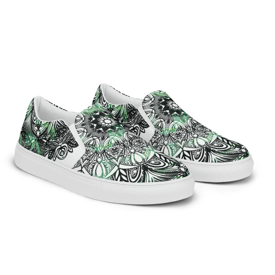 Verdant Oasis Men's Slip-On Canvas Shoes product image (8)
