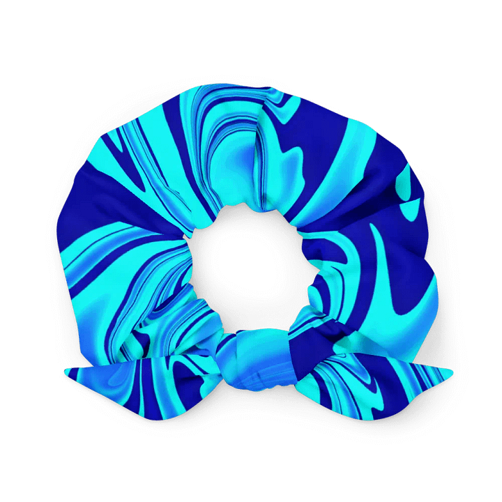 Scrunchie - Light and Dark Blue Digital Fluid Art product image (2)