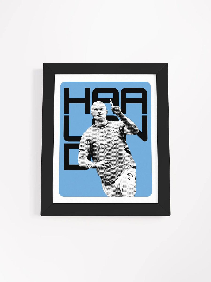Erling Haaland BW Manchester City Name Art Framed Print product image (3)