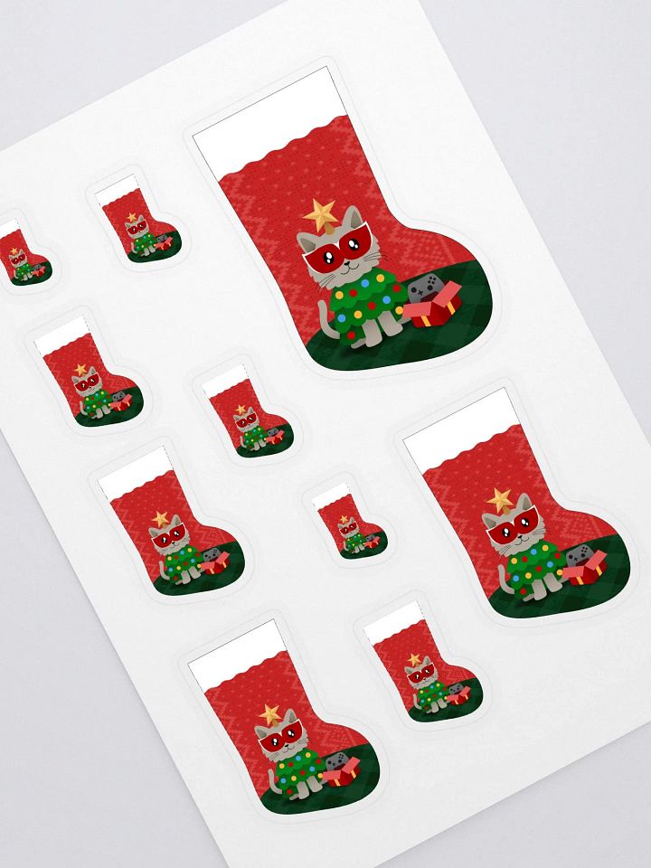 Festive Cat Christmas Sticker Sheet product image (1)