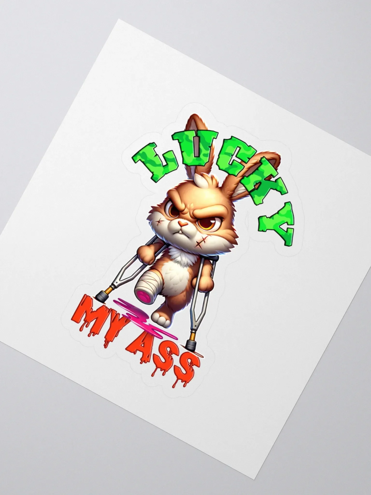 Lucky My Ass Kiss Cut Stickers product image (2)