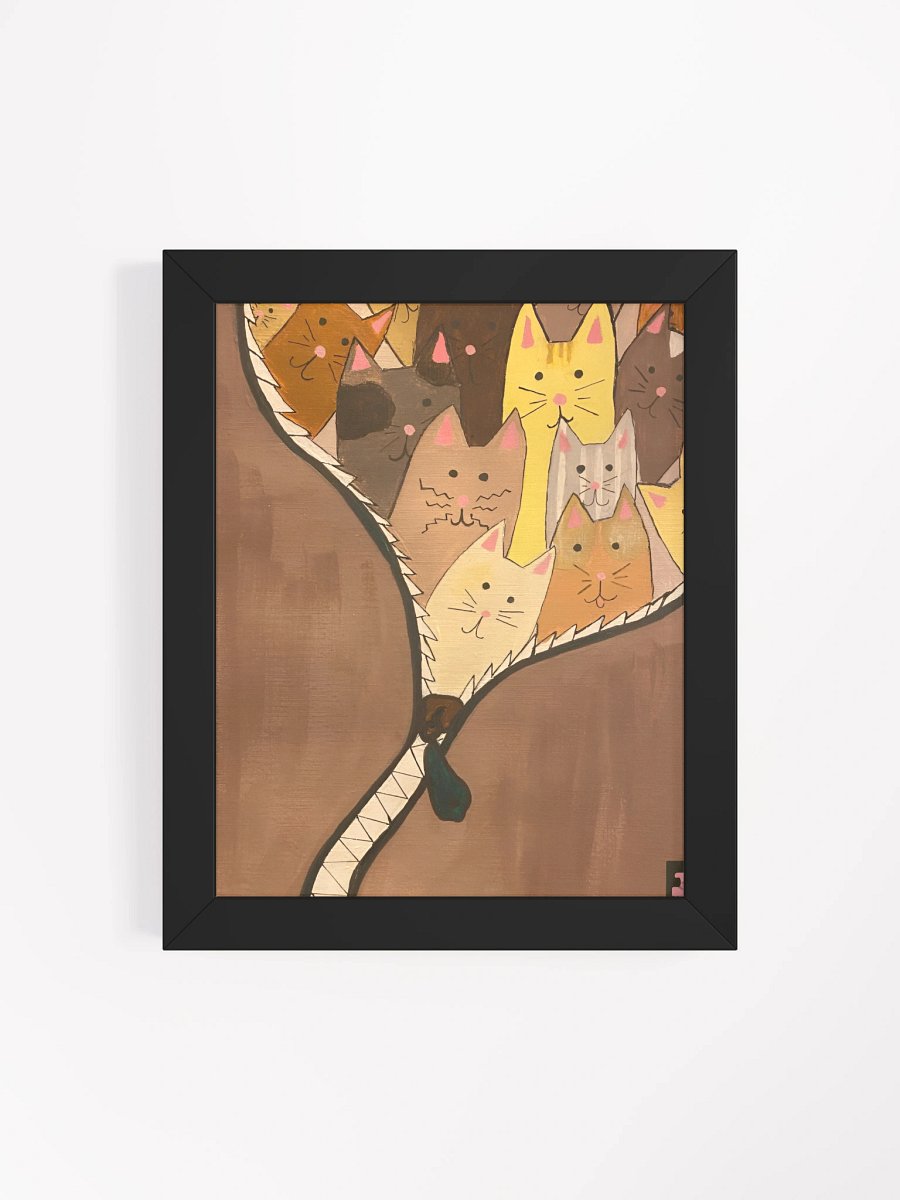 "Unleash The Cats" Framed Poster Print (Brown) product image (4)