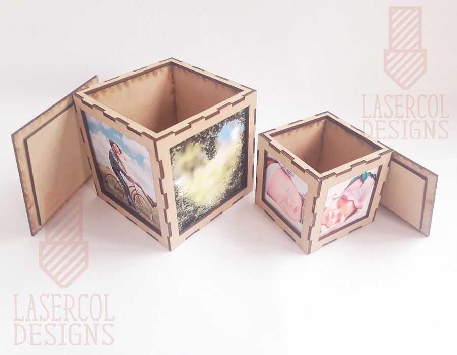 Photo Cube Keepsake Box (two sizes) - Laser Cut Files product image (9)