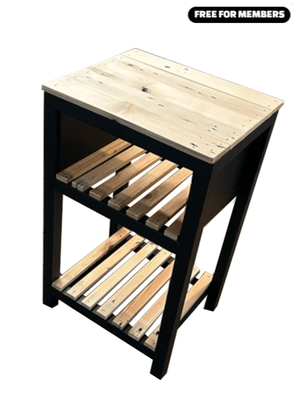 [Build Plans] Industrial Nightstand From 2x3 and Pallet Wood product image (1)