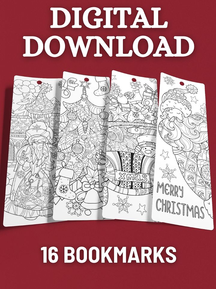 Printable Christmas Coloring Bookmarks - 2