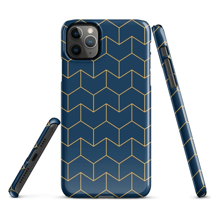 Golden Zigzag Navy iPhone® Snap Case product image (5)