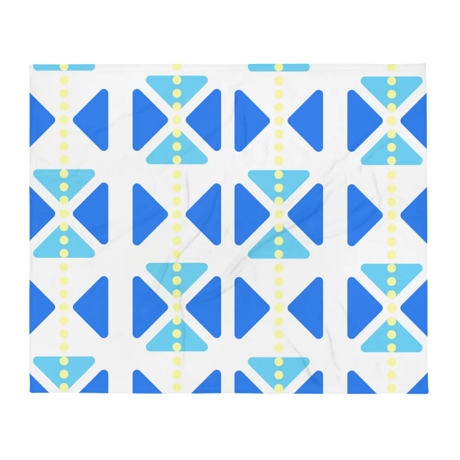 Blue Triangles And Yellow Dotted Lines Throw Blanket product image (2)