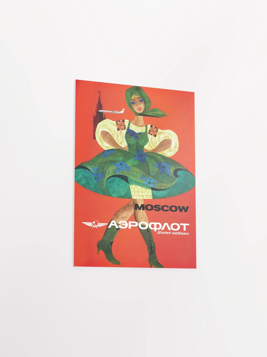 Soviet Aeroflot, USSR airlines 1970s: Moscow — Soviet retro travel poster product image (17)