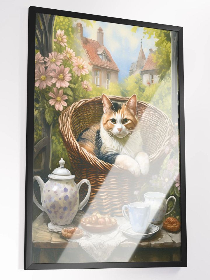 Cat's Garden Rest: AI-Generated Oil-Style Digital Art