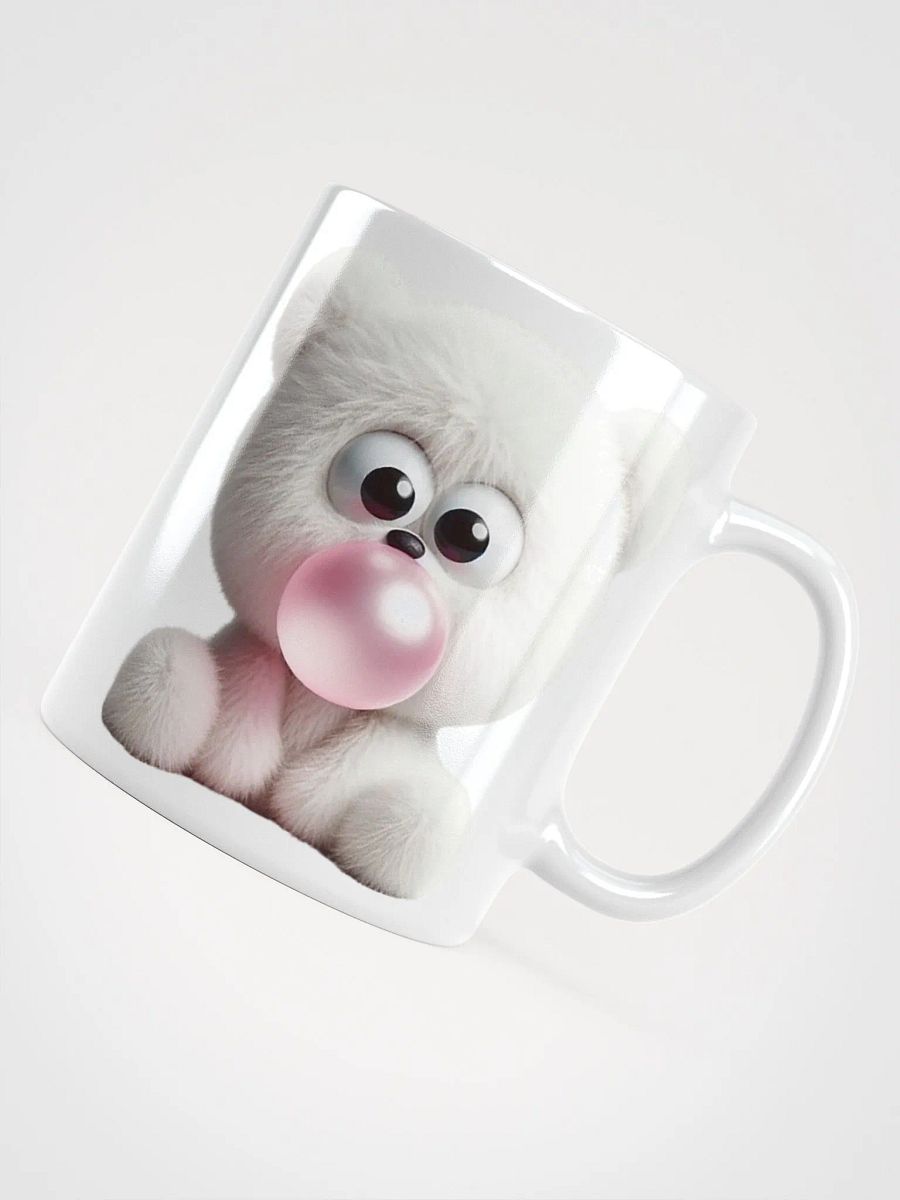 Bubble Gum Teddy #Humorous Glossy White Mug product image (10)