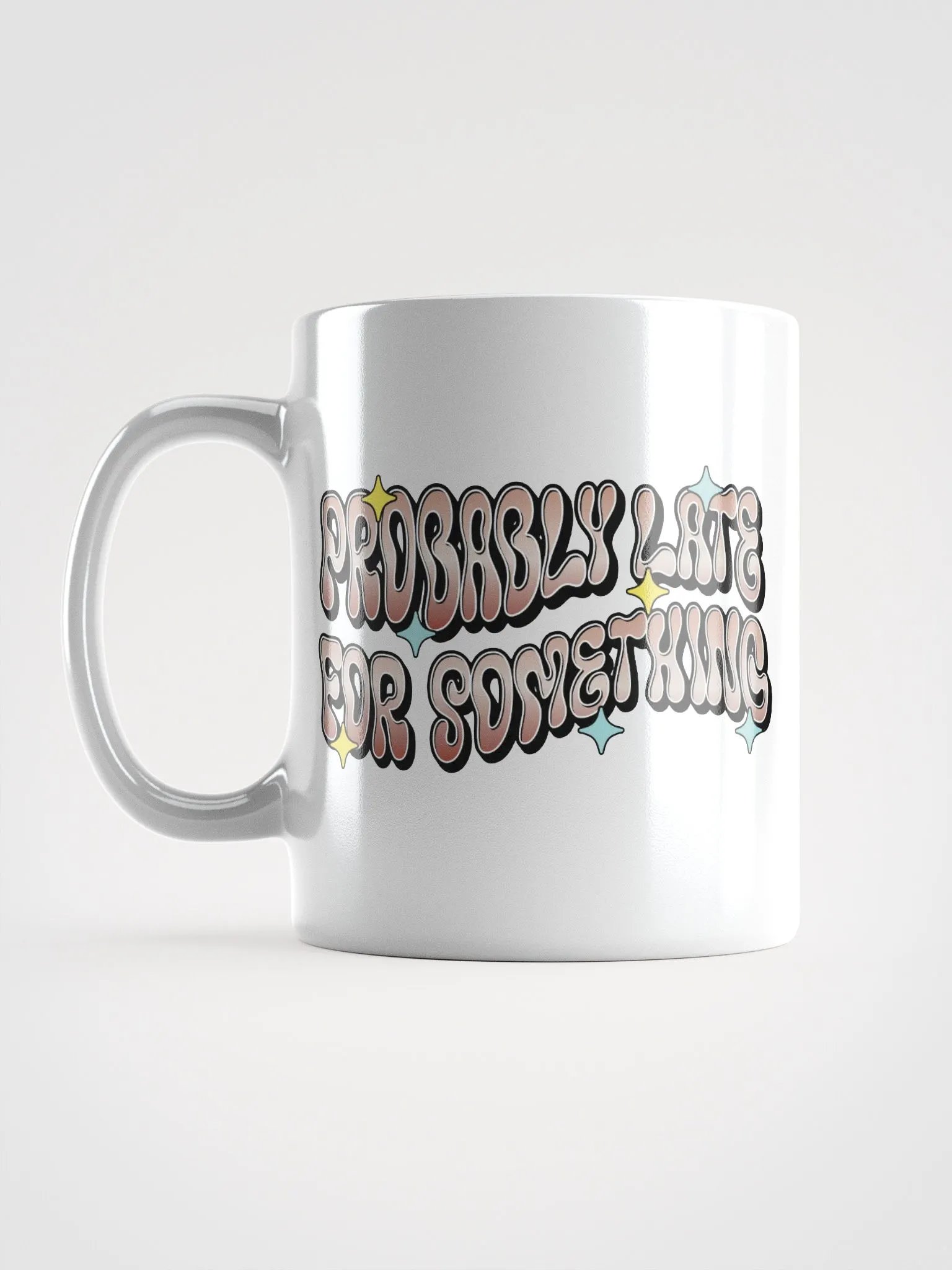 Probably Late For Something Retro Vibes White Glossy Mug product image (1)