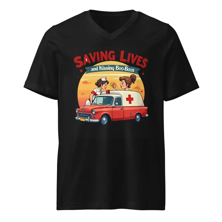 Saving Lives and Kissing Boo-Boos Nurse v-neck tee product image (1)