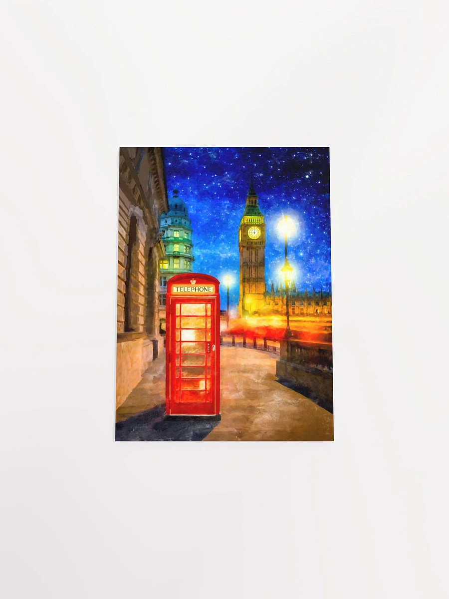 London Phone Box Art – Big Ben At Night Matte Poster product image (29)