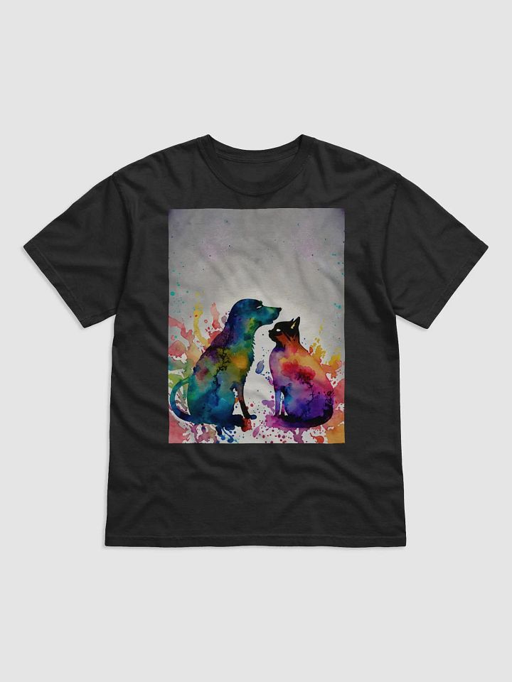 Deep Connection: Watercolor Dog & Cat T-Shirt | Animal Lovers Tee product image (8)