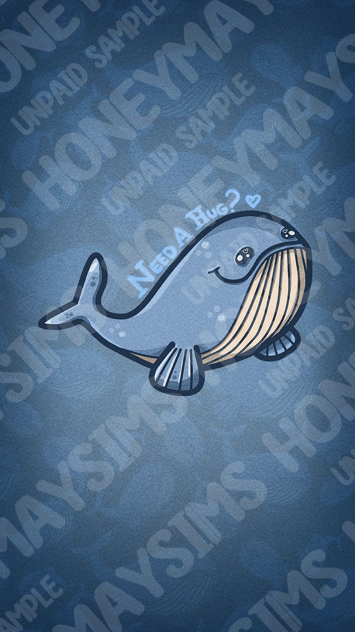 'Whalebert' Hug Digital Wallpaper - Phone product image (1)