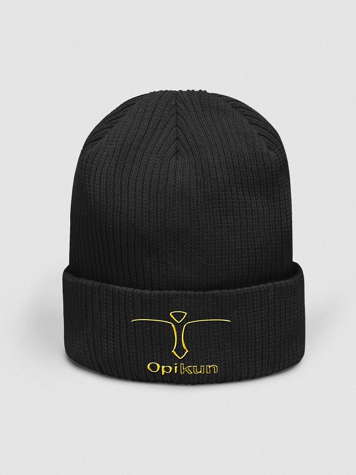Opikun - Yellow - Beechfield Organic Ribbed Beanie product image (1)