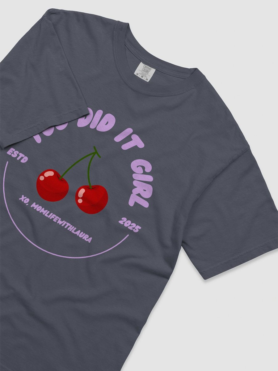 You Did it Girl Cherries Comfort Colors Tee - Lilac/Navy product image (3)