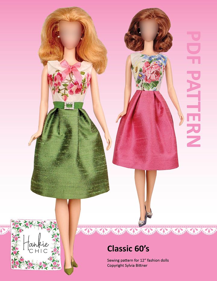 Classic 60's sewing pattern for 12" fashion dolls product image (1)