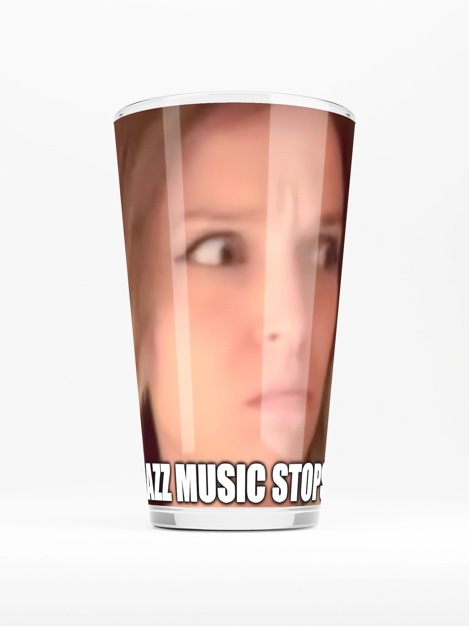 The *JAZZ MUSIC STOPS* Shaker Pint Glass product image (1)