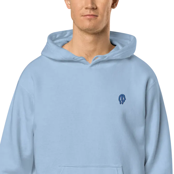 EXCLAIMING MENTALLY (sm. electric design) embroidered pigment hoodie product image (2)