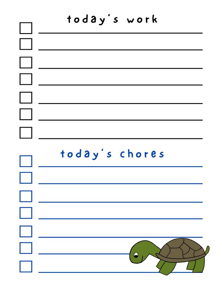Cute Cartoon Turtle Laminated To Do List with Dry Erase Marker product image (2)
