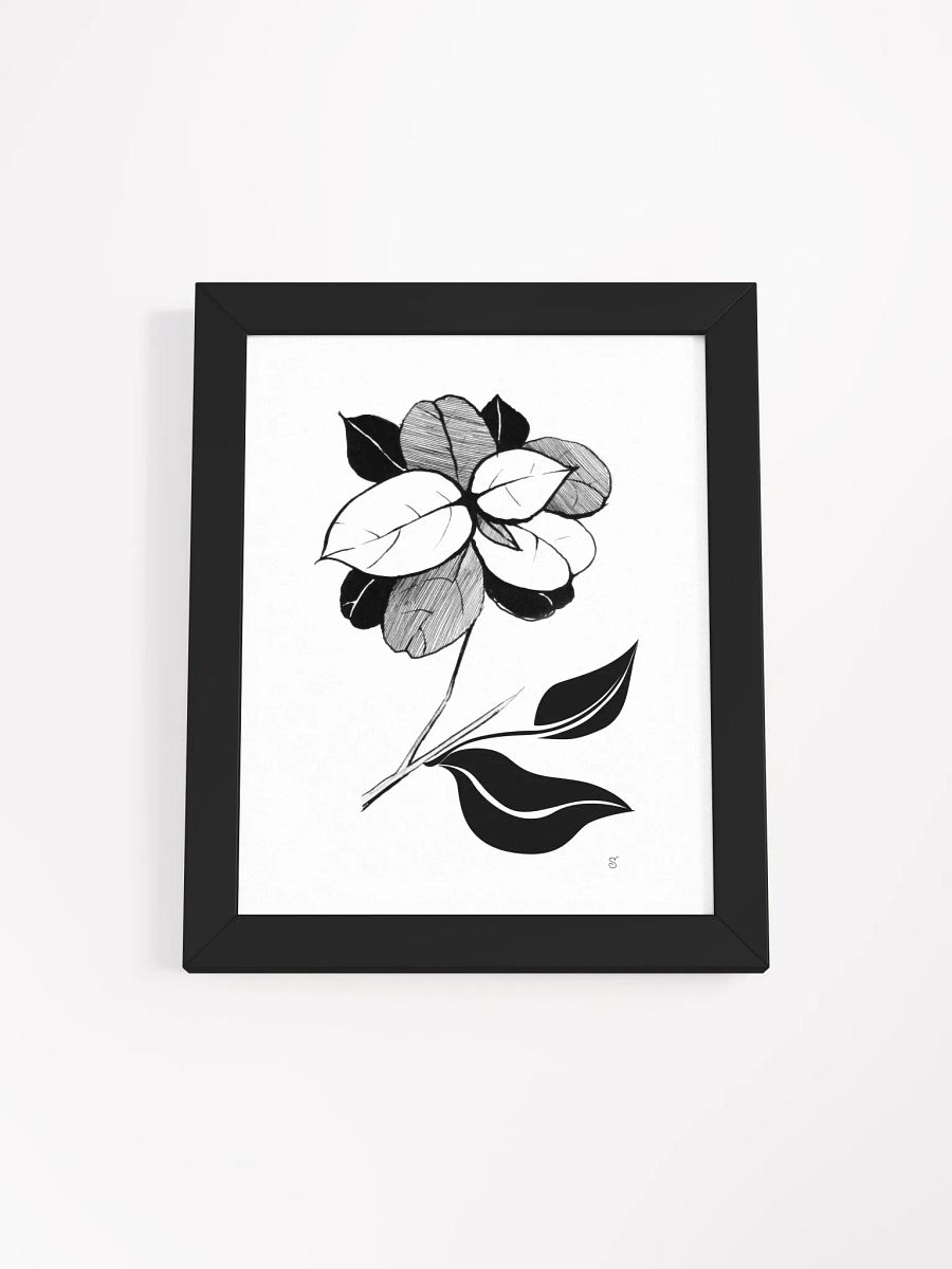 Monochrome Blossom Framed Poster - Stylish Leaves product image (3)
