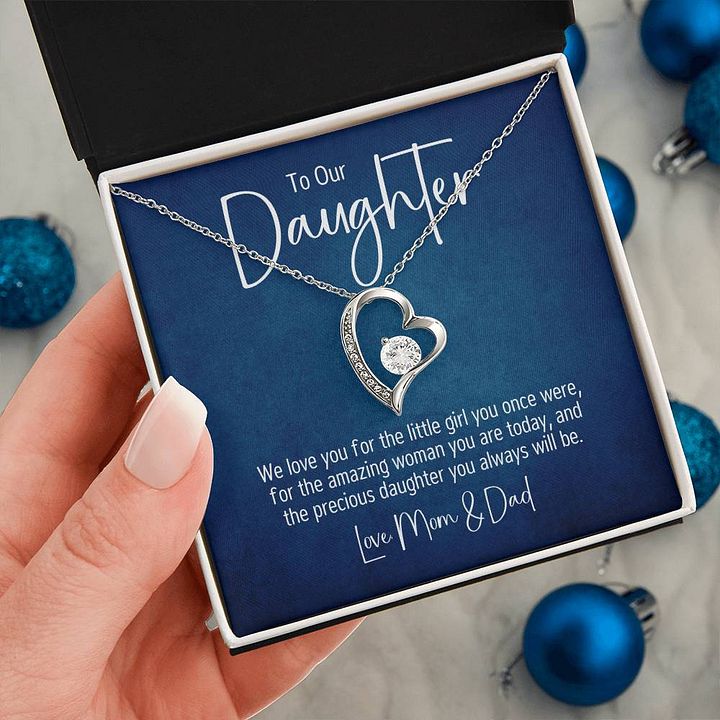 Daughter Forever Love Necklace From Mom And Dad - Precious Daughter product image (2)
