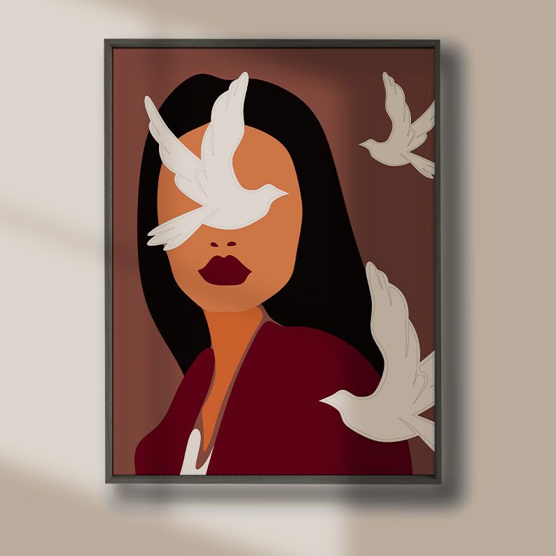 Girl with Birds BOHO Gallery Wall Set of 8 DIGITAL Prints product image (9)