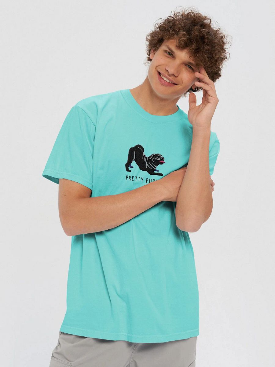Pretty Pugly T-Shirt(Embroidered) of a Pug(Black) product image (8)