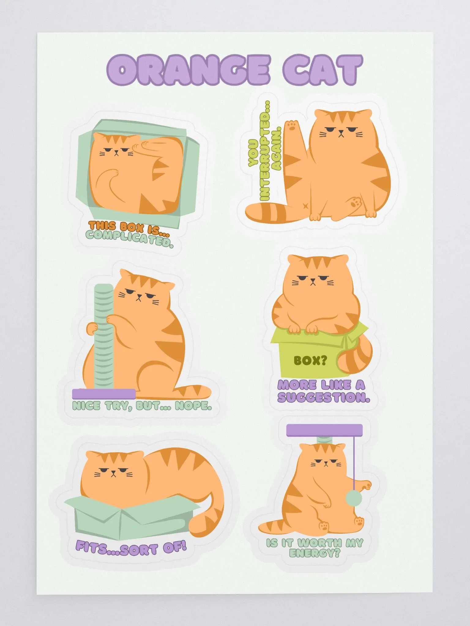 Orange Cat Skicker Sheet product image (3)