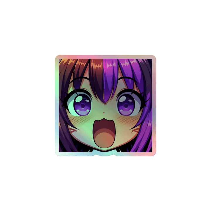 Violet Neko Gasp Holographic Sticker product image (1)
