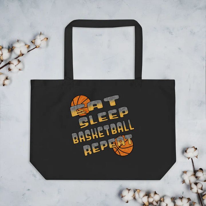 Basketball Sleep Basketball Repeat Enthusiast Organic Tote Bag product image (2)