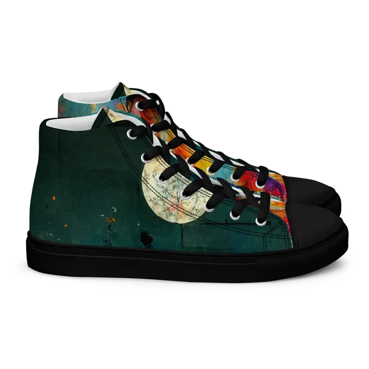 mystical moon gathering: Handmade Women's High Top Canvas Shoes product image (2)