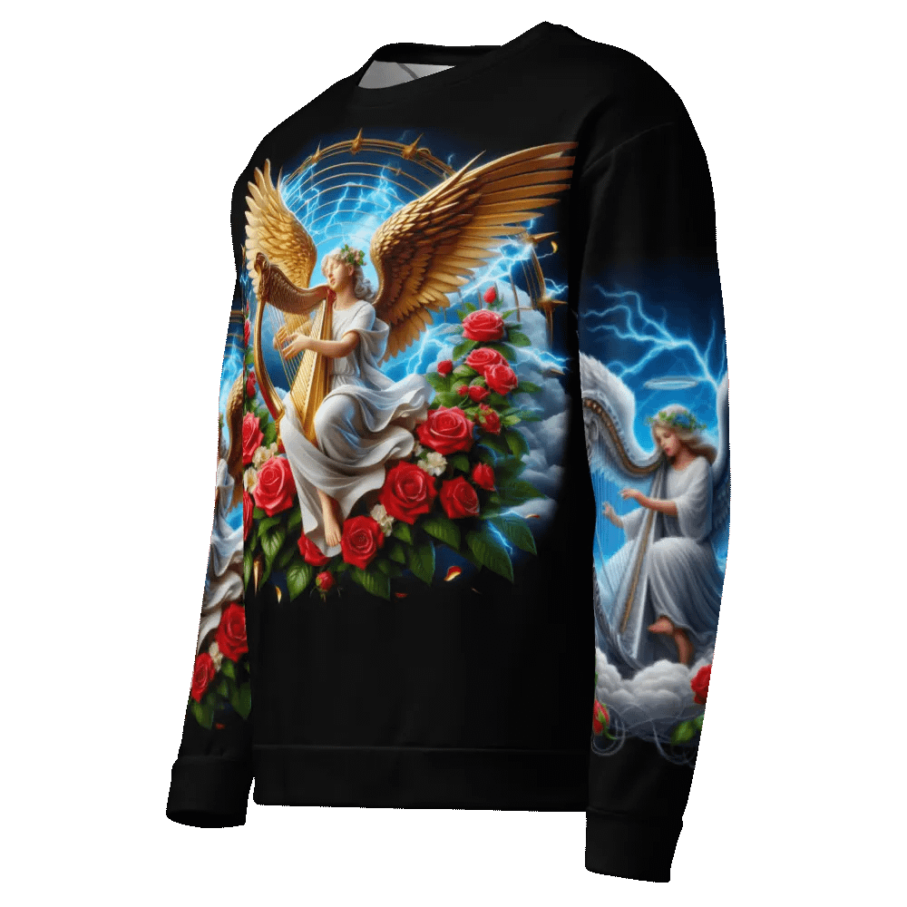 Angels making Music with a Harp - All-Over Unisex Sweatshirt #23 product image (7)