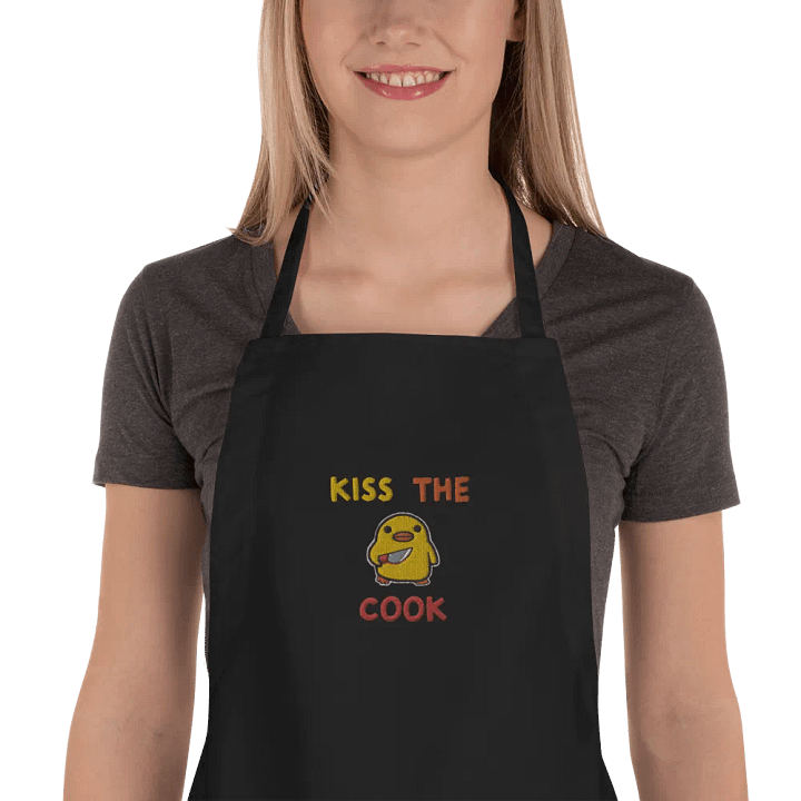 Embroidered Stabby Duck Kiss the Cook Apron product image (2)