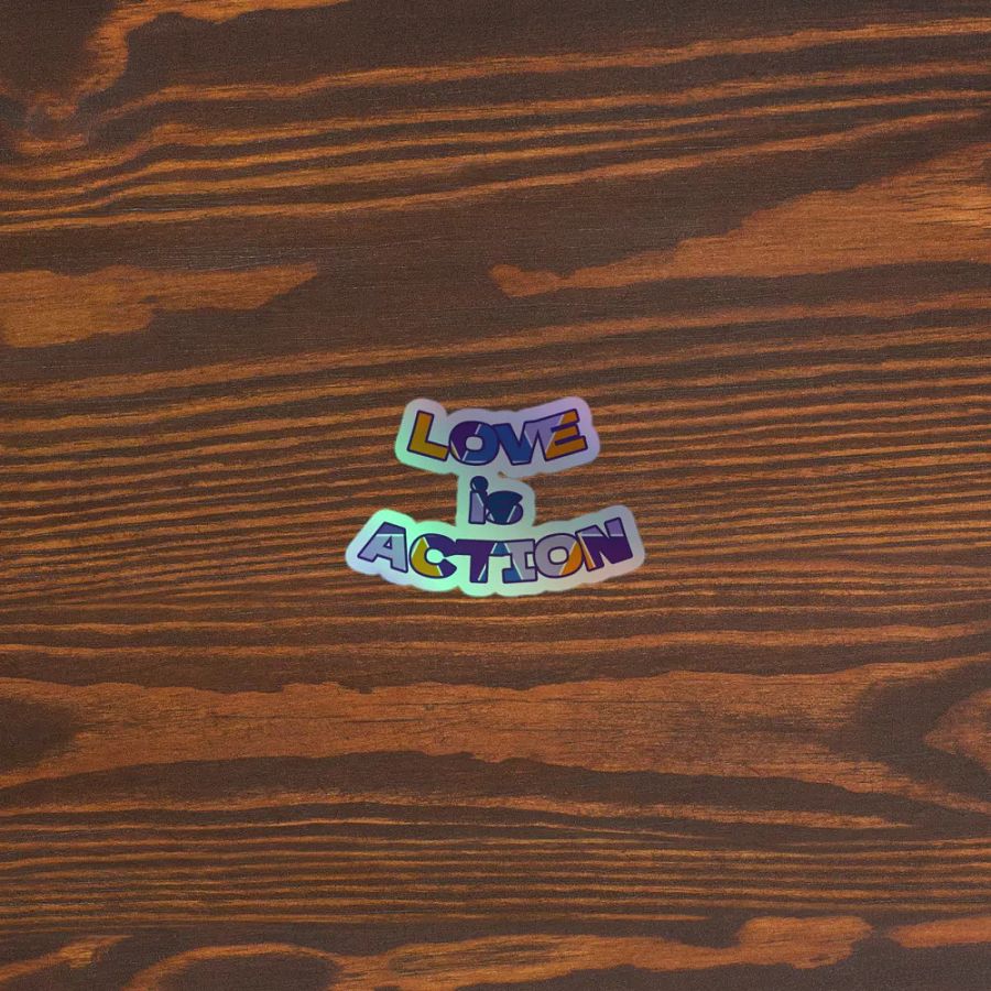 Love is Action Kiss-Cut Holographic Sticker Sheet product image (3)