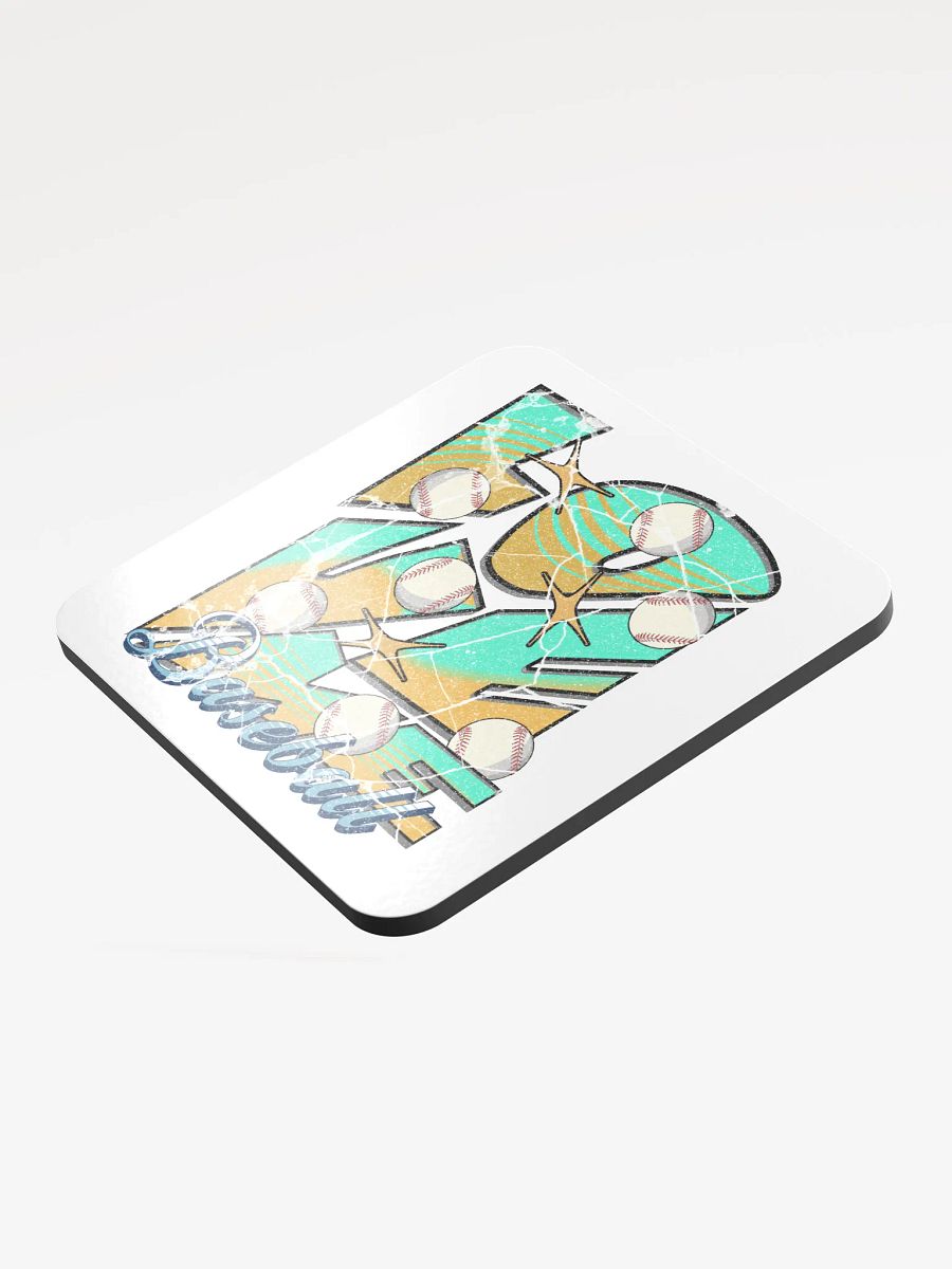 Love Me Baseball Swirling Stars Cork Coaster product image (3)
