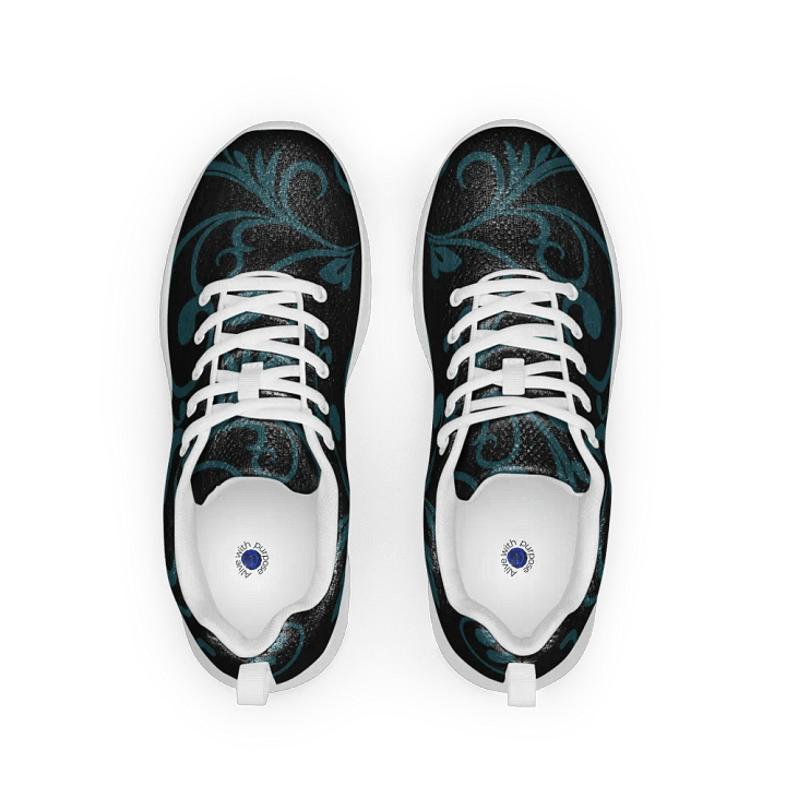 Dark Teal Twirls Women's Athletic Sneakers product image (2)