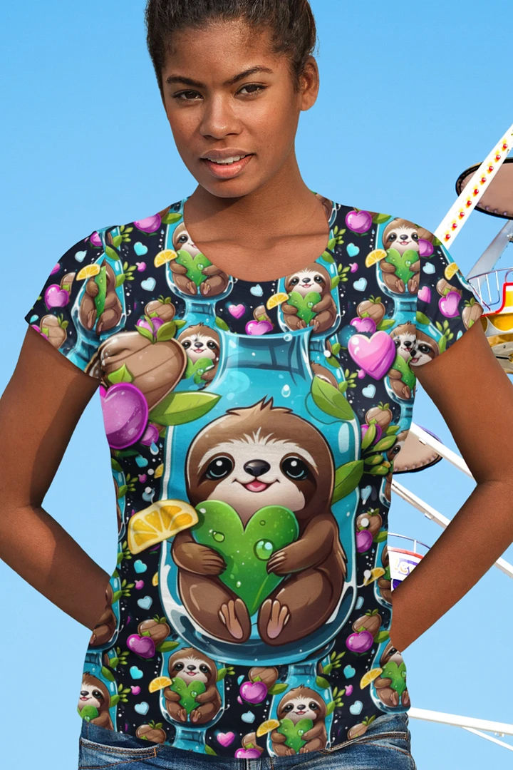 Kawaii Sloth All Over Print T-shirt product image (1)