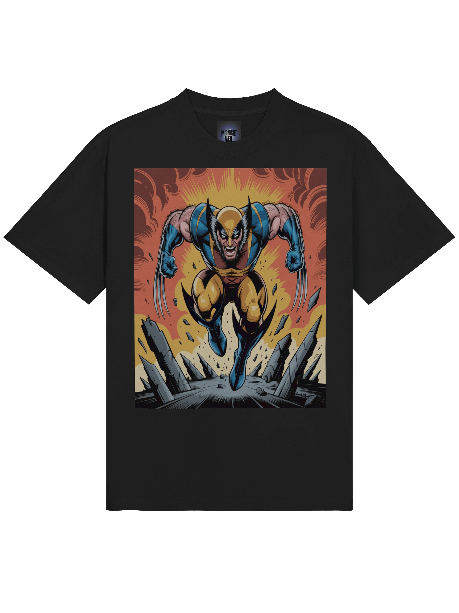 Inferno Claws: Wolverine Faded Berserker Oversized T-Shirt product image (5)