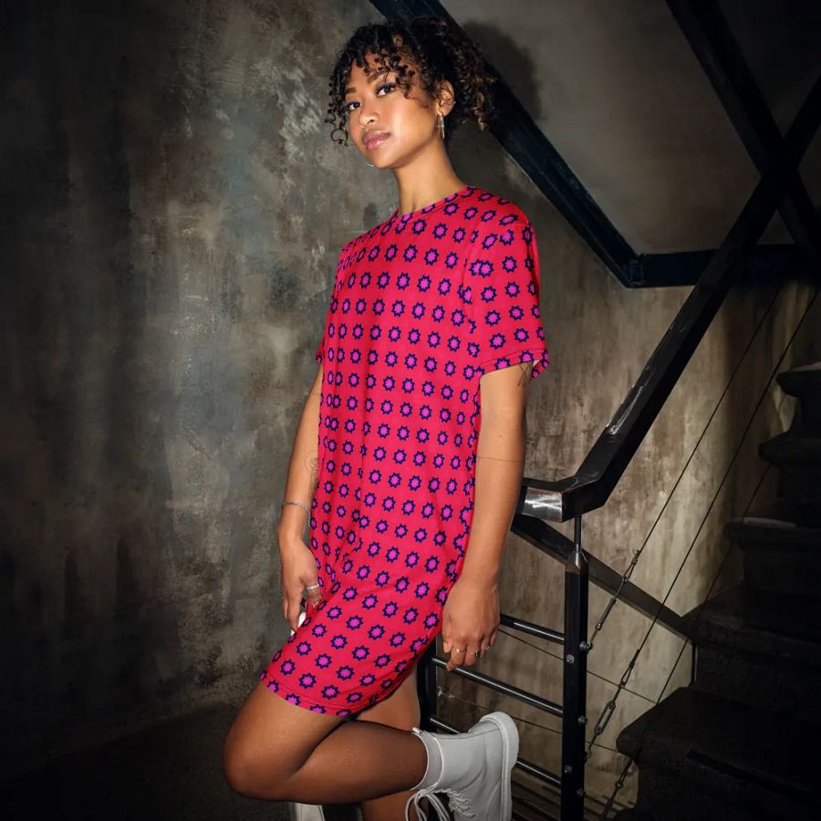 Abstract Red TShirt Dress product image (2)