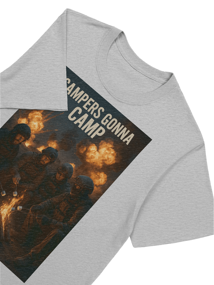 Campers Gonna Camp – Realistic COD Operator Camping T-Shirt | Funny Gamer Military Campfire Tee product image (7)