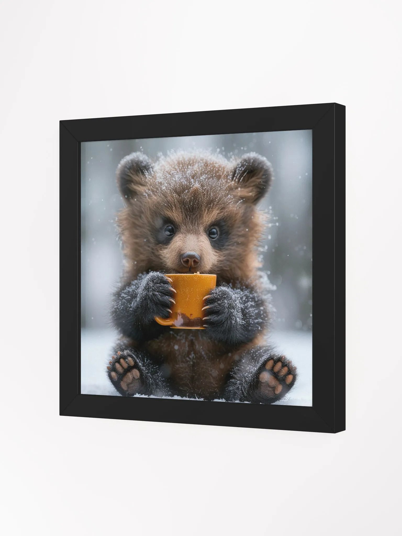 Coffee Lover Cute Baby Brown Bear Cub Art product image (12)