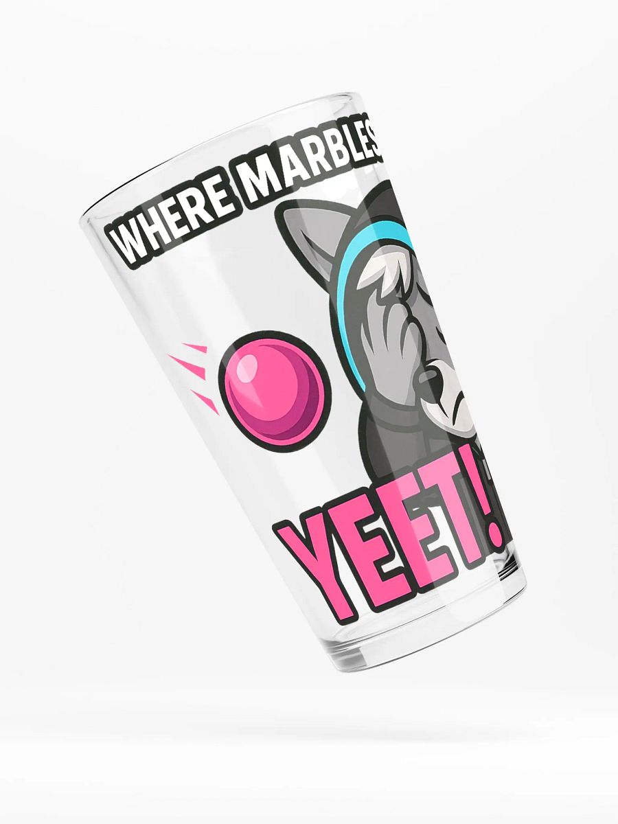 "WHERE MARBLES COME TO YEET!" PINT GLASS – Official Stream Mascot Edition product image (4)