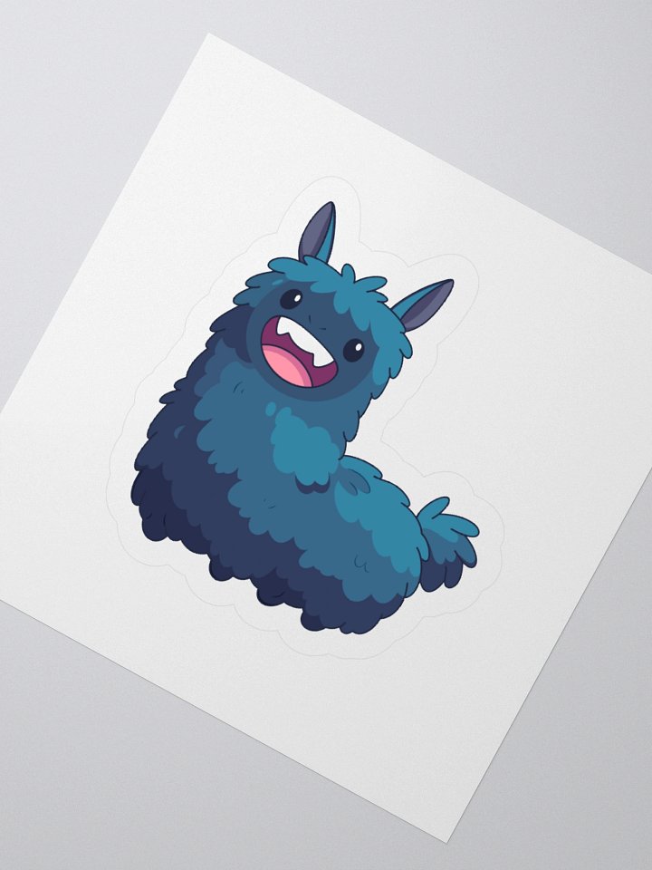 Fluffernoodle Alpaca Sticker – Goofy Blue Alpaca Vinyl Decal product image (5)