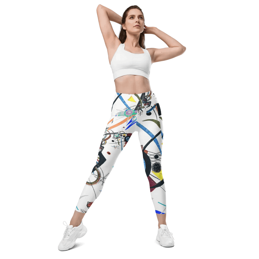 Abstract Lithographic Pattern Design Leggings with pockets - V1 product image (6)