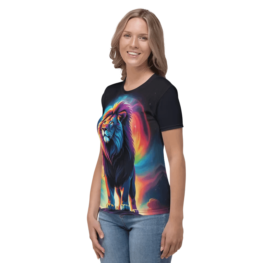 Lion Colorful All Over Print T-shirt product image (11)