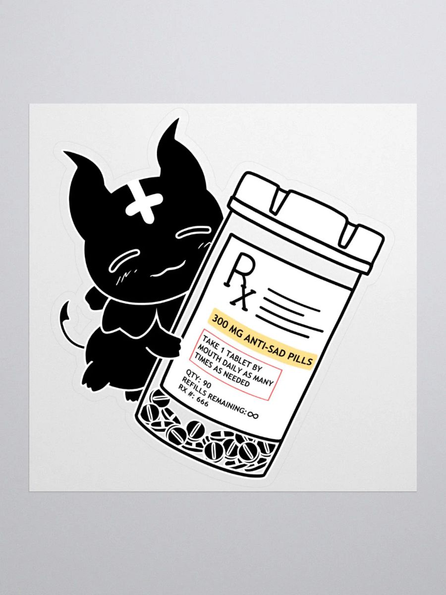 Greeble Anti-Sad Pills Kiss-Cut Sticker (Color) product image (1)